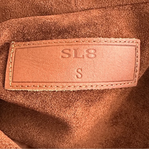 SL8 by Blank NYC Rust Brown Soft Faux Suede Zipper Moto Jacket small - Picture 6 of 7